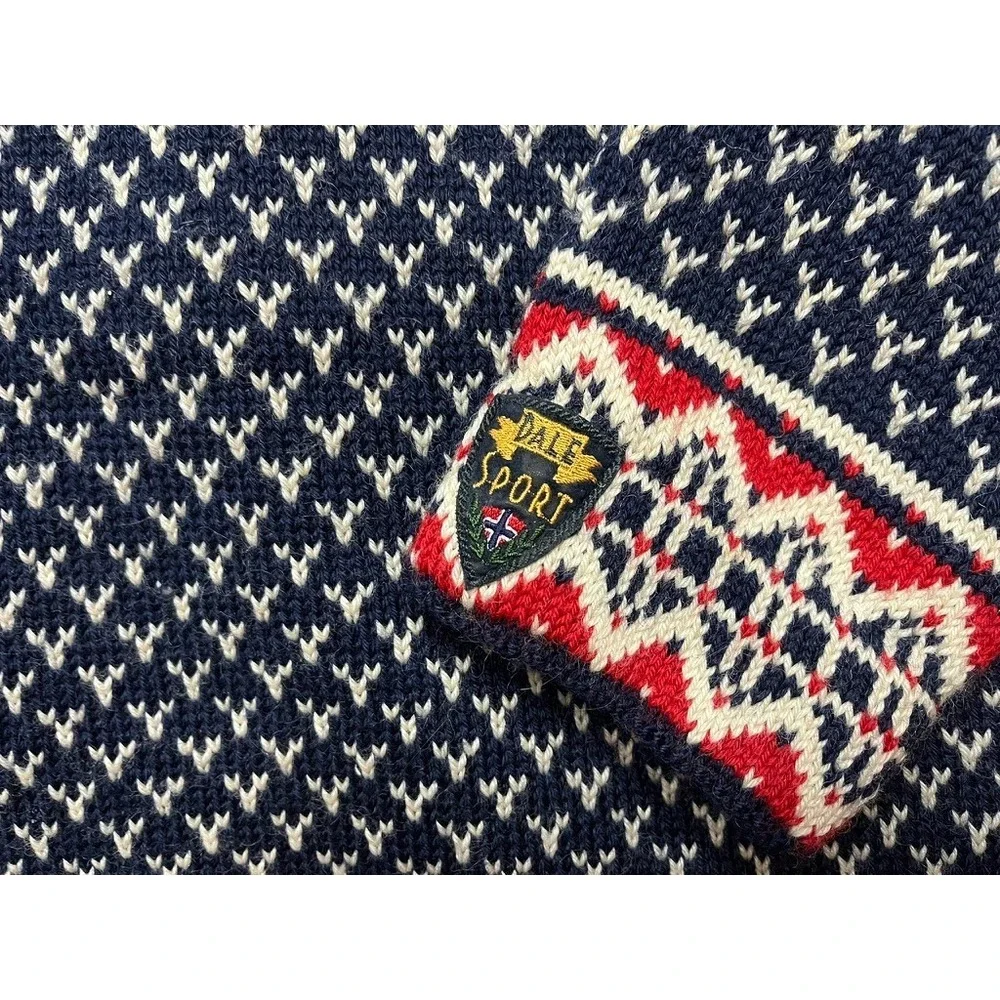 Vtg Y2K Dale of Norway Men's Wool Windstopper Sport Sweater Pewter Clasps Size L